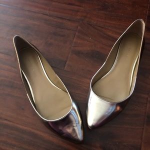 Ann Taylor metallic gold two tone flats